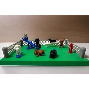 Dog Park Desk Decor With Boston Terrier Boxer Poodle‎ Figurines Desk Buddy Puppy